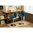 thumbnail image 7 of Modern Adjustable Height Blue Bar Stools - Diamond- Seat With Gas Lift And Foot Rest For Comfort Contemporary Hydraulic In Blue, 2 Pu Leather A Relaxing Interval, 7 of 7