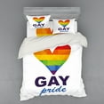 thumbnail image 2 of Ambesonne Rainbow Bedding Set 3 Pcs, Gay Culture Heart, Twin, Multicolor, 2 of 3