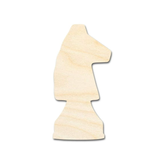 Unfinished Wood Knight Chess Piece Shape 4" / 1/4"