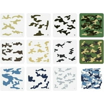 9 Pcs Layered Camouflage Stencil - 5.9x5.9 Inch Reusable Camo Print Spray Drawing Template