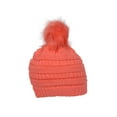 thumbnail image 2 of Gravity Threads Knit Pom Pom Beanie Hat - Coral, 2 of 3