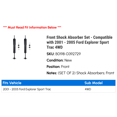 thumbnail image 2 of Front Shock Absorber Set - Compatible with 2001 - 2005 Ford Explorer Sport Trac 4WD 2002 2003 2004, 2 of 2
