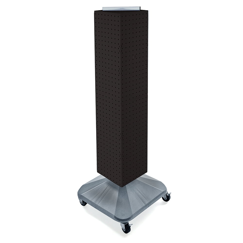 FourSided Pegboard Floor Display on Revolving Wheeled Base. Panel Size