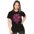 thumbnail image 4 of Breast Cancer Awareness Save Second Womens Fitted Plus Size Graphic Tee Brisco Brands 2X, 4 of 5