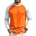 thumbnail image 3 of UDAUDU Mens Crewneck Tops Raglan Block Casual Soft Long Sleeve Tee Breathable Business Office Blouses XL, 3 of 5