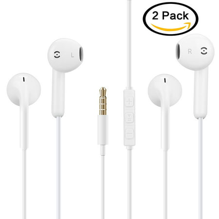 Earphones Wired Cell Phone Headsets Headphones/Headset .The Best Control for iPhone SE/5S/5C/5/6/6S Plus/iPad /iPod Nano 7/iPod Touch (White Pack of (Best Cell Phone Parental Controls)
