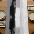 thumbnail image 5 of Table Runners 120 Inches Long Dress Scarves, Black Grey Farmhouse Coffee/Dining/Kitchen Table Runner for Living Room, Abstract Geometric Color Block Oil Painting 13x120 Inch, 5 of 9