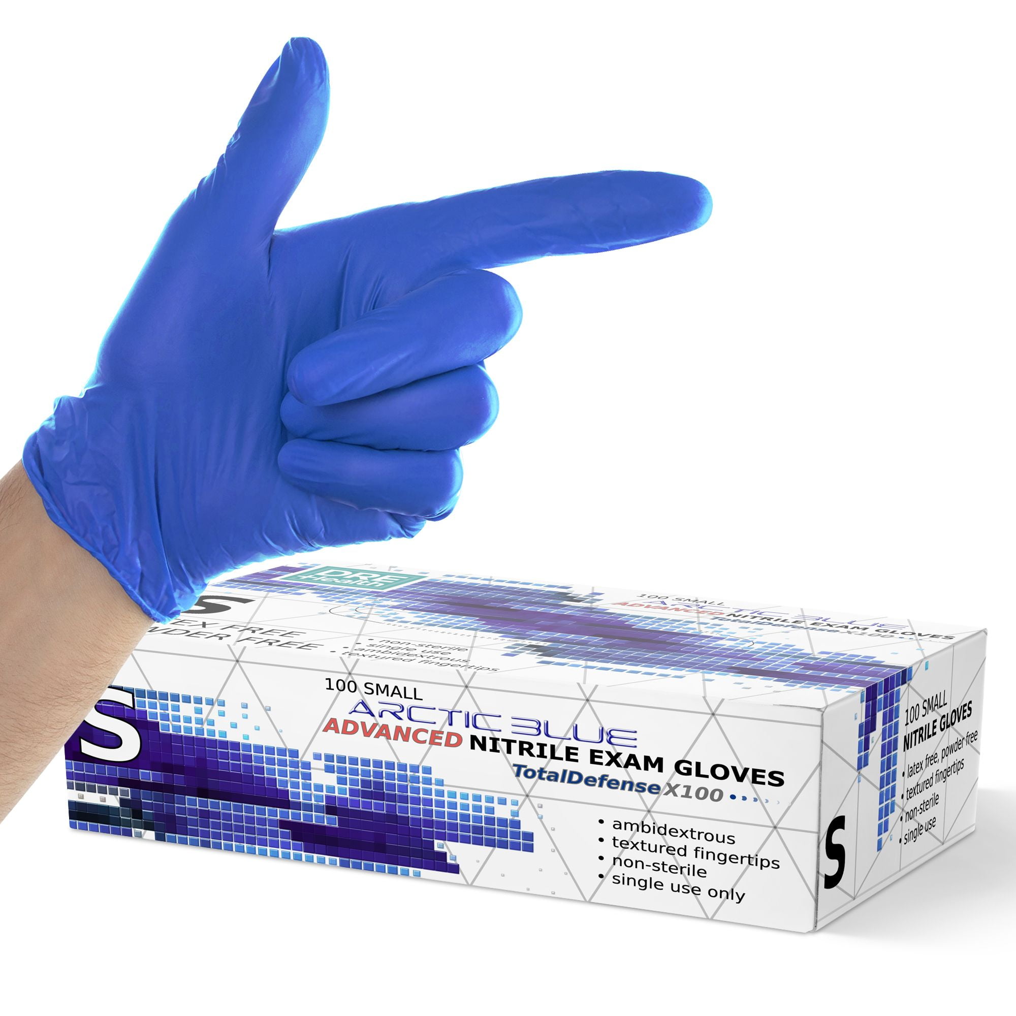 Dre Health Nitrile Gloves (S 100 Count) 3 Mil, Powder and Latex Free