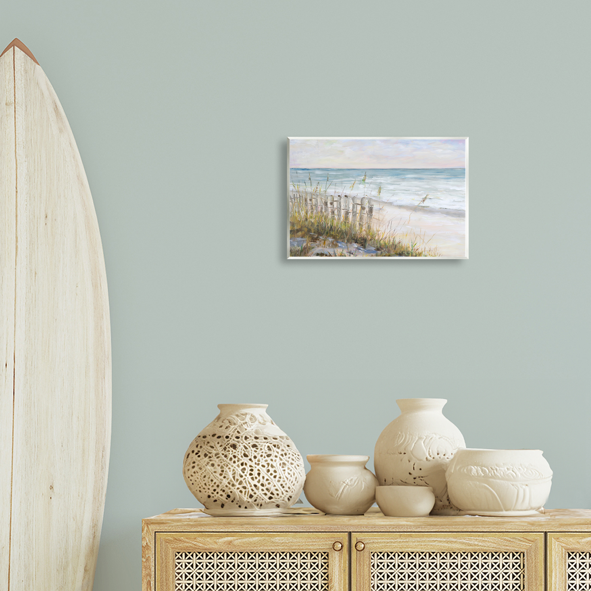 Stupell Industries Beach Tide Pools Landscape Painting Unframed Art Print Wall Art, 15 x 10