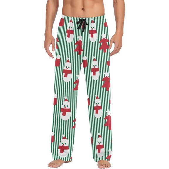 GZHJMY Christmas Snowman Pajama Pants for Men, Lounge Pants Lightweight Men Pajama Bottoms with Drawstring Pockets, Christmas New Year Birthday Gifts, X-Large