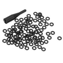 Uxcell 2BA Dart Shaft Rubber O-Rings 100Pcs with Applicator Tool, Black