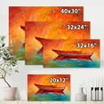 thumbnail image 4 of Designart ' Two Red Boats During Sunset In Lake ' Nautical & Coastal Canvas Wall Art Print, 4 of 4