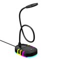 thumbnail image 4 of Micrófono de computadora con luz de ambiente Computadoras de escritorio Micrófono Micrófono de ajuste flexible universal Micrófono USB para videoconferencia Inevent EL009156-00, 4 of 6