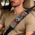 thumbnail image 5 of Xoenoiee Aztec Wolf American Tribal Pattern 5 Pack Car Accessories Set with Car Seat Covers/Seat Belt Pads/Center Console Pad, Universal Fit PU Leather Car Decor Interior Accessories, 5 of 7