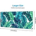 thumbnail image 5 of Green Tropical Palm Leaf Summer Mouse Pad XL Extended Desk Mat, Non Slip Rubber Base Stitched Edge Gaming Pc Desktop Large Mice Pad,31.5 x 11.8 Inch, 5 of 6
