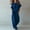 Navy Blue, variant on Morttic Women's Elegant Solid Color 2 Piece Outfit – Batwing Short Sleeve Loose Top & Pleated Wide Leg Pants with Side Pockets Sky Blue,S