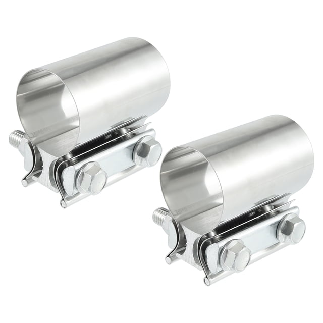 Unique Bargains 2pcs Universal Car Exhaust Pipe Sleeve Connector Clamp Coupler 2” Replacement