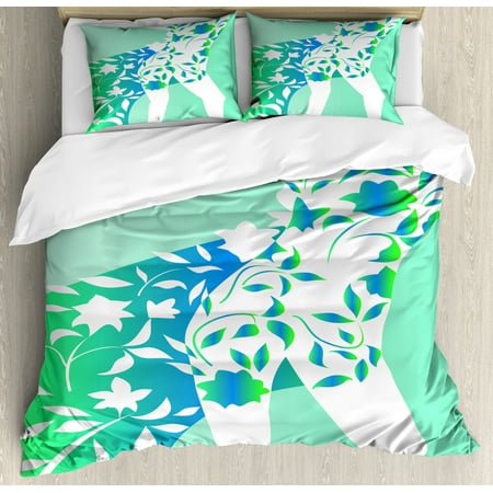 Floral King Size Duvet Cover Set Fashion Woman Girl Body With
