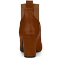 thumbnail image 4 of BLISSFUL STEP Bottes à Talons Carrés pour Femmes Chelsea Marron 5.5, 4 of 7