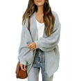 thumbnail image 2 of YDDIAN Women's 2024 Fall Open Front Long Lantern Sleeve Cardigan Cute Knit Open Front Cardigan Sweaters Dressy Outfits Outwear Coat with Pockets Light Gray M, 2 of 6