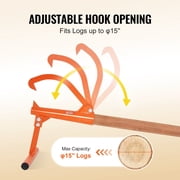 Timberjack 46.5 Inch Heavy Duty Log Lifter with Wooden Handle Adjustable Cant Hook Log Roller for Logs Up to 15 Inch Diameter Logging Tool for Rolling Cutting Lifting