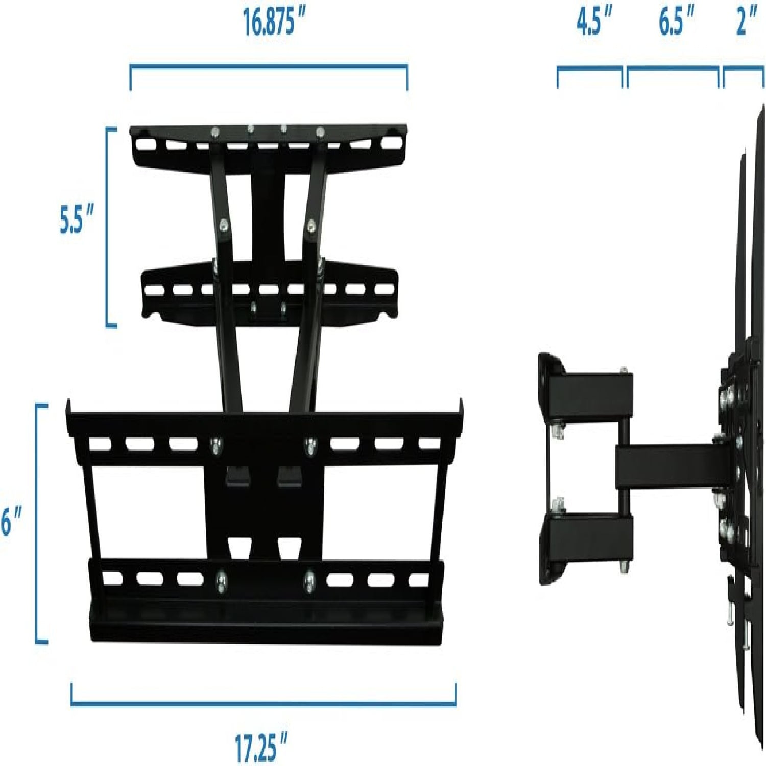 Full Motion TV Wall Mount | Stable Dual Arm Articulating Bracket for 32-55 Inch TVs | Swivel, Tilt & Extend | Universal VESA Wall Mount for Flat Screen, LED, LCD, OLED | 115 lbs Capacity