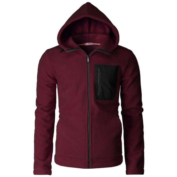 H2H Mens Casual Slim Fit Zip up Hoodie Jacket Fleece Lightweight