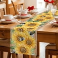 thumbnail image 5 of Sunflower Table Runner 72 Inches, Green Botanical Yellow Floral Vintage Bed Runner Dresser Scarves Tabletop for Indoor Outdoor Parties/Ceremony/Banquet, 14" x 72", 5 of 9
