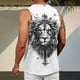 thumbnail image 3 of Mens Camisetas Algodón Impreso sin Mangas Chaleco Tanque, Cuello Redondo Casual para Al Aire Libre, Diario Y Primavera Verano Desgaste, 3 of 7