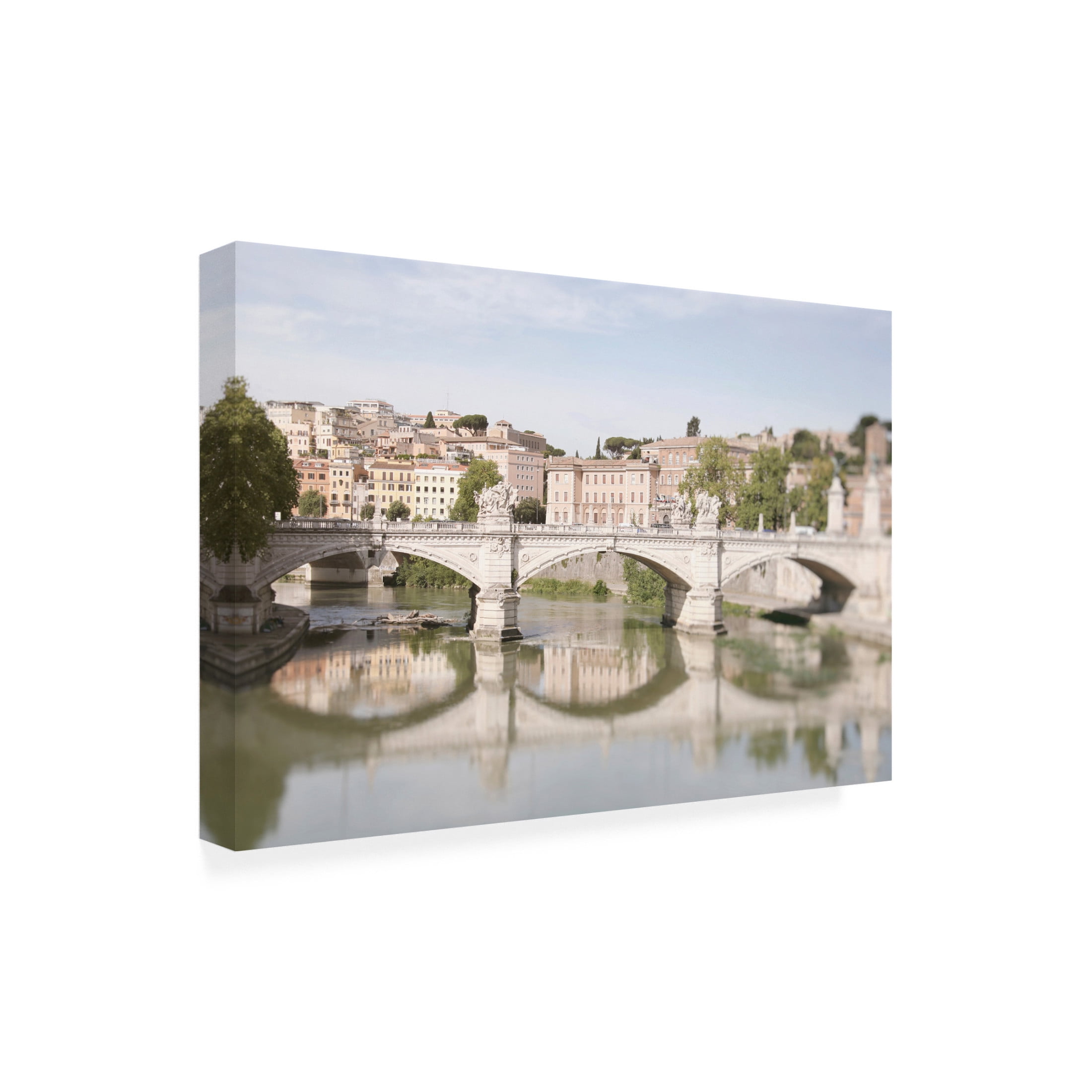 Canvas Wall Art - Carina Okula 'Moments in Rome by the Tiber' Wall Art for Living Room, Bedroom, or Office Décor by Trademark Fine Art - 32 x 22 Inches