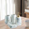 thumbnail image 4 of Kit de Accesorios de Baño CERÁMICA Dispensador de Jabón Líquido Aspecto Mármol Vaso, Blanco 4 piezas, 4 of 8