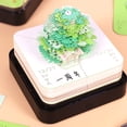 thumbnail image 2 of Bearachild Bloc de notas 3D Sakura Tree, regalo especial con luces para decoración de escritorio, decorativo y práctico Suministros de escritura y corrección Verde, 2 of 6