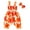 Orange, variant on Girls Summer Outfit Lace Trim Floral Print Romper & Bow 2 Piece Set for Playdates