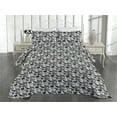 thumbnail image 2 of Ambesonne Exotic Quilted Coverlet 3 Pcs, Toucan Bird Print Monstera, Queen Size, Soft Blue Pale Grey Rose, 2 of 4