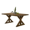 thumbnail image 5 of Roundhill Furniture Enna Morden Farmhouse Wood Rectangular Trestle Dining Table, Brushed Driftwood Finish, 5 of 5