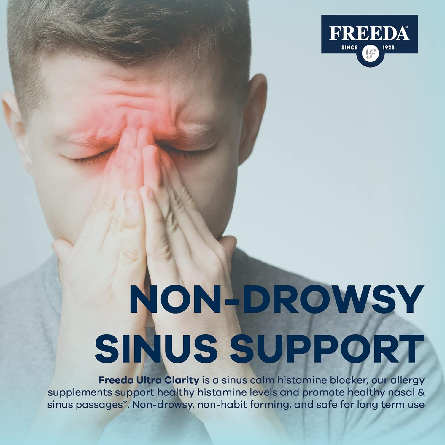 Freeda Ultra Clarity Allergy Support with Quercetin, Bromelain & Nettle | Non-Drowsy, Vegan, Kosher, Gluten Free | 90 Capsules