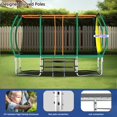 thumbnail image 3 of Trampoline 8 x 14FT, Rectangular Trampoline with Enclosure, Safety Net, Storage Bag and Football Target Cloth, SEGMART Rectangle Trampoline for Kids and Adults, Outdoor Backyard Trampoline, Green, 3 of 8