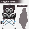 thumbnail image 5 of ARVAKOR Set of 2 Oversized Folding Camping Chair, Heavy Duty Portable Lawn Chairs with Cooler Bag, Side Pocket & Cup Holder, Folding Chairs for Outside Support 450 LBS, 5 of 9