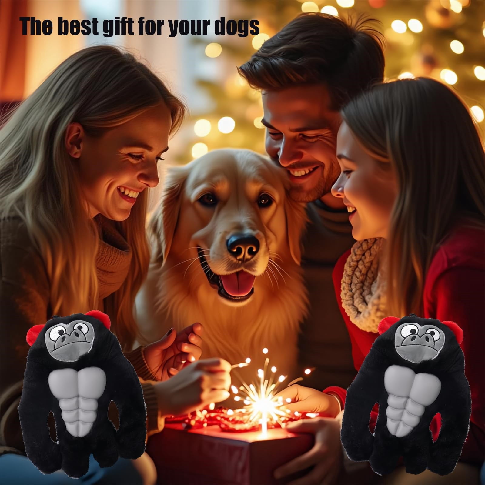 Dog Chew Toy, Squeaky Plush Toy for Dogs with Durable Design, for Puppies and Small Dogs, Indoor Play, Teething Support