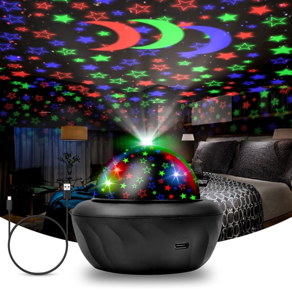 DAYBETTER Night Light Projector, Moon and Star Galaxy Projector 360° Rotation for Baby Kids Room Decor