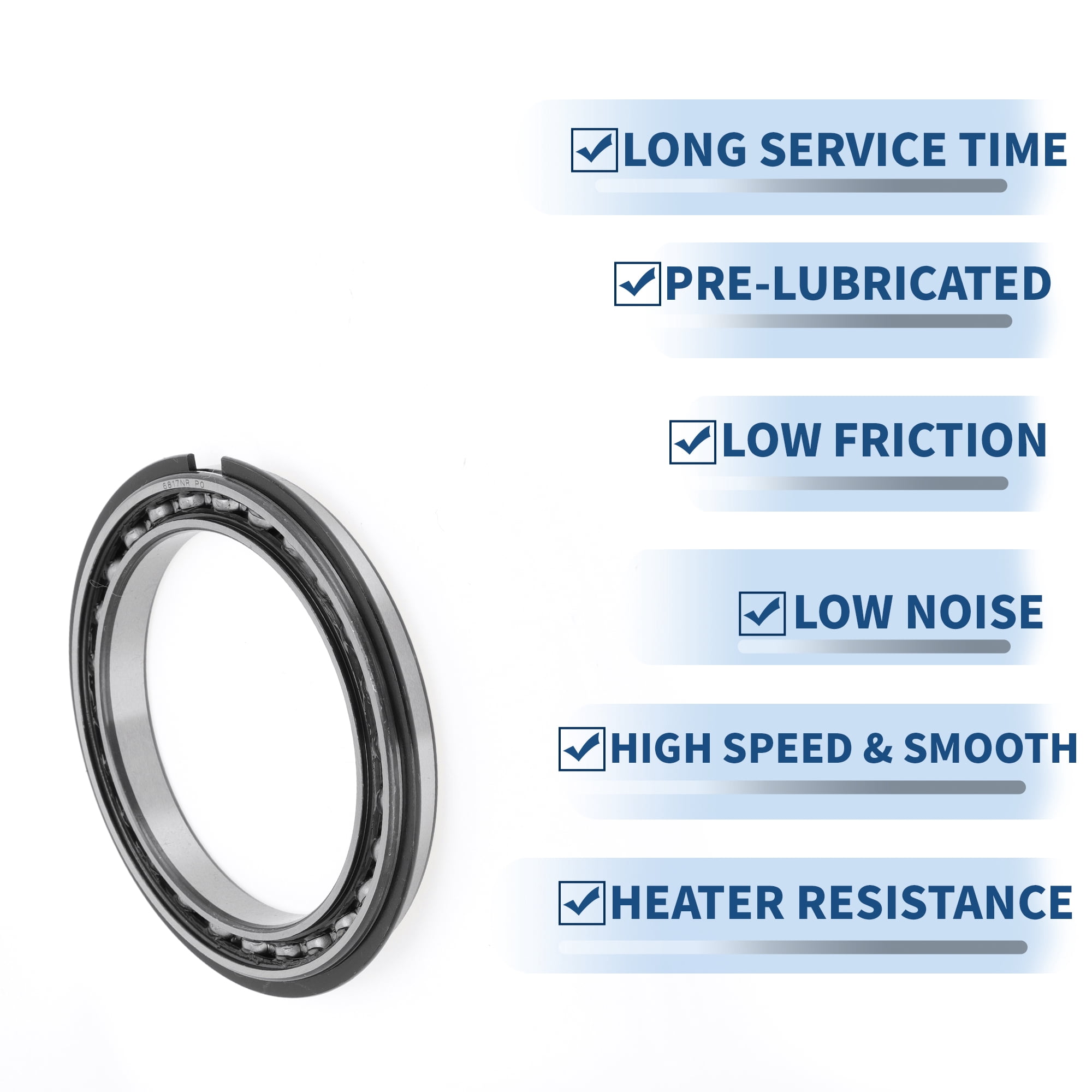 Unique Bargains 6817NR Deep Groove Ball Bearings 85x110x13mm P0 Open Type Lubricated Bearings 1 Pc Car Scooter Skateboard Wheel Universal Silver Tone
