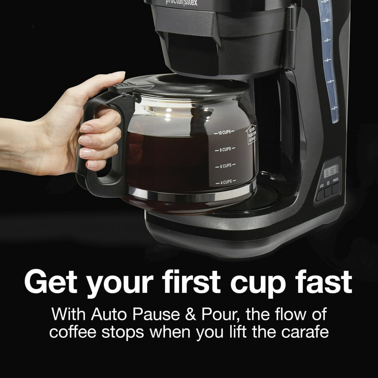Proctor Silex Compact 12 Cup Coffee Maker, Auto Start Timer