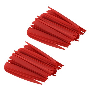 Flèches à Plumes en Plastique de 4 Pouces pour Tir à l'Arc DIY, Lot de 100 (Rouge)
