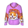 thumbnail image 2 of Goofa Corgi In Sushi Roll Printed Women's UPF 50+ Sun Protection Hoodie Jacket Lightweight Long Sleeve Sun Shirt for Women with Pocket Hiking Outdoor-Medium, 2 of 9