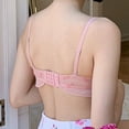 thumbnail image 5 of Guluxicc Lace Bras for Women No Underwire Triangle Bralette Wireless Comfortable Bra Push Up Bras, Pink, L, 5 of 8
