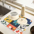 thumbnail image 2 of Yayeee Dish Drying Mat for Kitchen Counter 16" x 18" Microfiber Super Absorbent Coffee Decorative Pad, Floral Patterns, 2 of 9