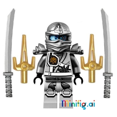 LEGO Ninjago Zane Titanium Ninja Minifigure with 4 Weapons 70748