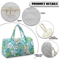 thumbnail image 7 of Garronmavis Large Turquoise Floral Quilted Duffle Bag for Women, Weekender Overnight Bag Travel Carry On Tote with Zipper Pockets for Gym, Dance, Hospital Use, 7 of 7