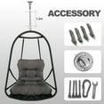 thumbnail image 5 of iCapeson Egg Chair with Stand for Patio & Indoor - Wicker Hanging Swing Chair with Cushion, Foldable Rattan Chair with Built-in Cup Holder, 350lbs for Balcony, Garden, Bedroom（black）, 5 of 7