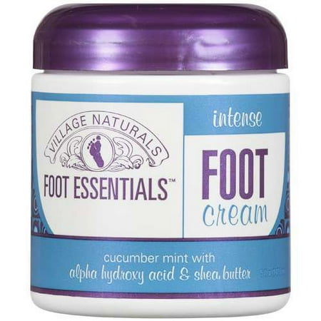 Village Naturals Foot Essentials: Intense Cucumber Mint W/Alpha Hydroxy Acid & Shea Butter Foot Cream, 5 fl oz